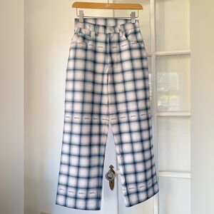 High Rise Eytys Dress Pants Plaid Pink and Blue size XS waist 24
